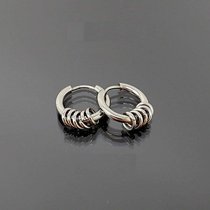 Bông tai nam nữ phối nhiều hình tròn mini phá cách