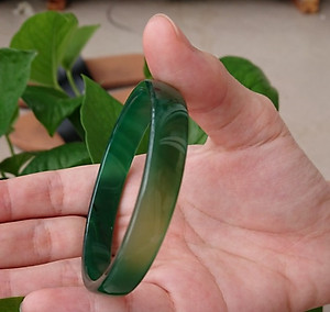 Vòng Tay Cẩm Thạch, Đá Chalcedony tự nhiên Miến Điện, đẹp long lanh