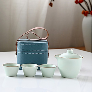 Bộ Ấm Trà Gốm Sứ Du Lịch kiểu gaiwan – Nhỏ Gọn, Tiện Lợi Dành Cho Người Yêu Trà
