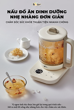 Bình Pha Trà BEAR 1,5L Ấm Thủy Tinh Đun Nước Giữ Nhiệt Hẹn Giờ Có Lưới Lọc Bảo Hành 18 Tháng - SB-PT15K 1000W