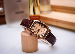 Đồng Hồ Nữ Julius Hàn Quốc JA-703LD Cổ Điển Dây Da Màu Nâu