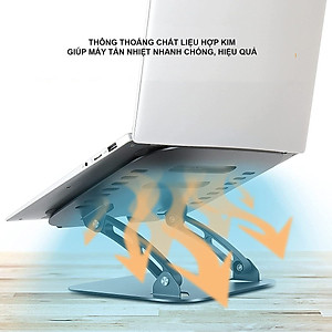 Giá Đỡ Cho Máy Tính, Laptop, iPad, Macbook Hợp Kim Nhôm Cao Cấp. Hỗ Trợ Tản Nhiệt Chống Mỏi Cổ, Vai, Gáy. Hàng Chính Hãng DEVO