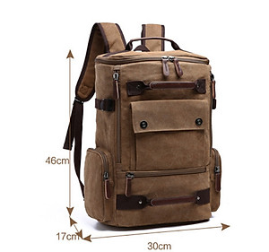 Balo du lịch nam vải canvas cao cấp Dành Cho Đi Học, Dã Ngoại, Đi Phượt, Đựng Laptop (14-17")