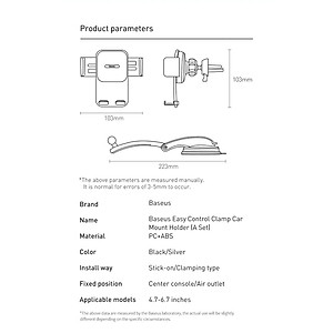 Giá Đỡ Kẹp Điện Thoại Trên Ô TÔ Xe Hơi Baseus Gắn Cửa Gió Hoặc TapLo Xoay Điện Thoại Ngang Dọc 360 Độ - Hàng Chính Hãng