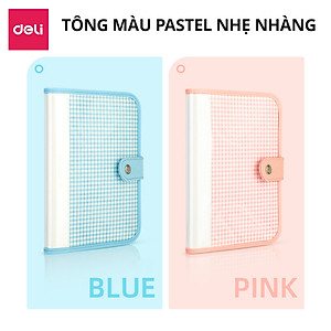 Sổ Tay Ghi Chép Bìa Cứng 32K 96 Trang Deli - 4 Định Dạng Giấy - Xanh Dương/Hồng - SZ025