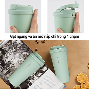 Ly giữ nhiệt LocknLock 550ml màu xanh mint độc quyền LHC3249MIT - Hàng chính hãng, mở nắp một chạm, chất liệu thép không gỉ miệng ly rộng - JoyMall