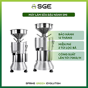 Máy Làm Sữa Đậu Nành Công Nghiệp Model SMI. Có 2 Size, Phù Hợp Nhu Cầu Kinh Doanh, Tốc Độ Sản Xuất Tối Đa 70L/1h, Làm Từ 100% Inox, Tiết Kiệm Điện, Tặng Miễn Phí 2 Túi Lọc Bã, 2 Đầu Xay. Hàng Nhập Khẩu Chính Hãng Thái Lan!!