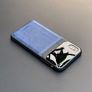 Ốp lưng da kính cao cấp dành cho iPhone X / iPhone XS - Màu xanh