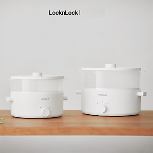 Nồi điện đa năng Bianco LocknLock EJP134IVY (5 lít), EJP124IVY (3 lít), Hàng Chính Hãng, Nấu nhanh, Phủ men sứ - JoyMall