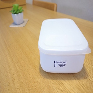 Hộp đựng & bảo quản thực phẩm cao cấp Nhật Bản White Pack 800ml ( hình chữ nhật ) thích hợp dùng trong lò vi sóng