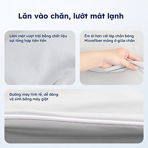 Chăn Lạnh Ice Blanket Ru9 | Mát Lạnh | Vải Sợi Tổng Hợp | 2m x 2m | Nguyên Liệu Từ Bông Microfiber | 3 Màu Sắc | Xanh Matcha, Xanh Biển, Xám