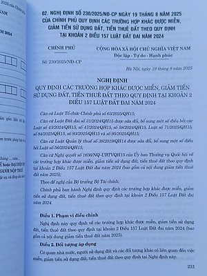 Sách Luật Đất Đai sửa đổi, bổ sung năm 2025 và Các Văn Bản Hướng Dẫn Thi Hành - V2661TP