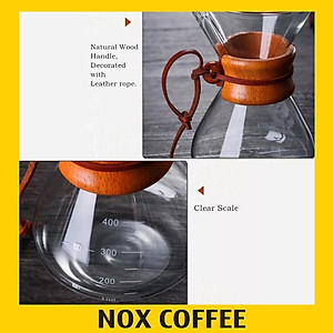 Bình pha cà phê chemex kèm phễu lọc inox