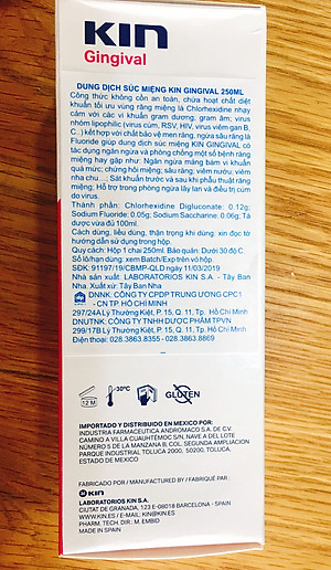 NƯỚC SÚC MIỆNG KIN GINGIVAL NGĂN NGỪA VIÊM NƯỚU 250ML