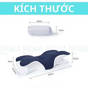 Gối Công Thái Học Bằng Cao Su Non, Giúp Ngủ Nhanh, Ngủ Sâu, Giảm Đau Mỏi Cổ Vai Gáy, Chống Ngủ Ngáy