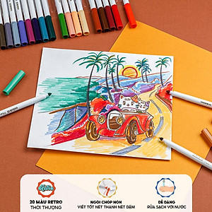 Hộp 20 Bút Lông Màu Rửa Được Washable Fiber Pen - Colokit SWM-C009