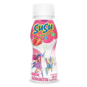 Sữa chua uống hương dâu Vinamilk Susu - Thùng 48 chai 80ml