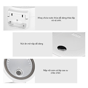 Nồi cơm điện Lebenlang LBL0589 dung tích 1200ml, công suất 500W, thiết kế đơn giản hiện đại - hàng chính hãng
