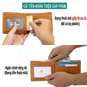Ví nam, bóp nam da bò Pullup cao cấp Bụi Leather V107 - Bảo hành 12 tháng