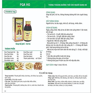 Ho PQA Hỗ Trợ Giảm Đờm, Ngứa Họng, Khản Tiếng Và Tình Trạng Ho Kéo Dài Hộp 125ml