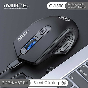 Chuột gaming không dây bluetooth sạc pin HXSJ G-1800 cho game thủ chơi game chuyên nghiệp kết nối Wireless 2.4G - Hàng chính hãng