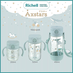 Bình ống hút AXSTARS Richell Nhật Bản 450ml chống sặc cho bé từ 8 tháng | Baby