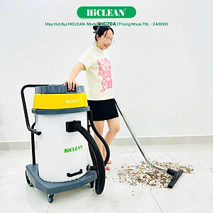 Máy hút bụi công nghiệp HiClean HC70A (thùng nhựa chống va đập, 70L) - Hàng chính hãng