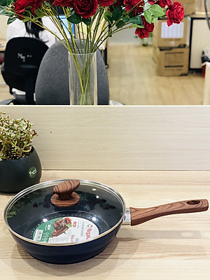 Chảo Sâu Lòng NAG2653 Đáy Từ 5 Lớp Chống Dính Vung Kính Siêu Bền Nagakawa (26cm) - Dùng Trên Mọi Loại Bếp - Hàng Chính Hãng