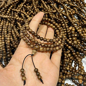 Vòng Tay 108 hạt Trầm Hương TẶNG HỘP GẤM - chuỗi 108 hạt trầm tốc vườn đeo tay nam nữ quấn 3-4 vòng. chuỗi hạt niệm Phật
