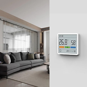 Nhiệt ẩm kế Duka TH1, máy đo nhiệt độ, độ ẩm phòng màn hình lớn 3,67", hiển thị trạng thái nhiệt độ, độ ẩm phòng nhanh chóng chính xác, cài đặt ngày giờ
