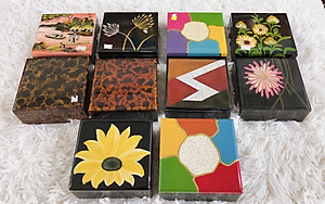 Hộp sơn mài vuông cao cấp Thanh Bình Lê đa năng đựng đồ vật, làm quà tặng ý nghĩa size 13x6 cm