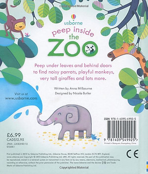 Sách Usborne Peep Inside The Zoo