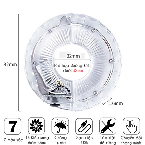 [1 chiếc] Đèn Trang Trí Cho Xe Đạp Trẻ Em Gắn Moay-Ơ Trục Giữa Xe Đạp Với 7 Màu RBG 18 Chế Độ Sáng Khác Nhau Sạc Điện USB (Đường Kính Phù hợp dưới 32mm) Mai Lee