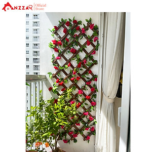 Giàn gỗ đa năng trang trí ban công, giàn leo cho cây, hoa, kệ gỗ gắn tường treo cây ban công