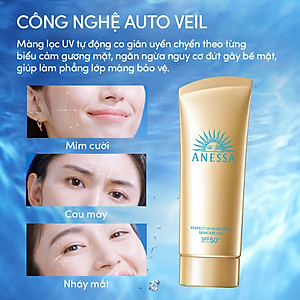 Kem chống nắng dạng gel dưỡng ẩm bảo vệ hoàn hảo Anessa Perfect UV Sunscreen Skincare Gel SPF50+ PA++++ 90g