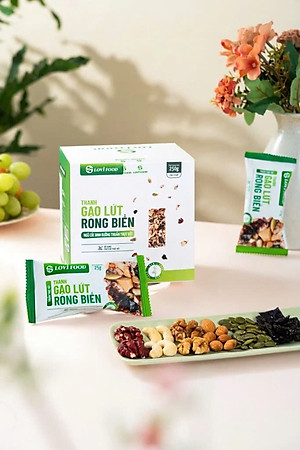 Thanh Gạo Lứt Rong Biển Lovifood 250g (10 gói x 25g) - Cung Cấp Vitamin và Khoáng Chất, Giúp Cân Đối Dinh Dưỡng, Tốt Cho Sức Khỏe, Bổ Sung Chất Đạm và Chất Xơ, Tốt Cho Tim Mạch, Huyết Áp - Người Ăn Kiêng, Ăn chay, Người Tập Gym, Yoga, Giảm Cân, Tiểu Đường
