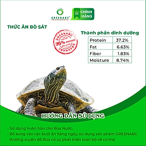 Thức ăn bò sát Rùa Nước GREENABC – Cung cấp protein, canxi, lipid giúp tăng kích thước, mai cứng chắc - Hộp 50g và 230g