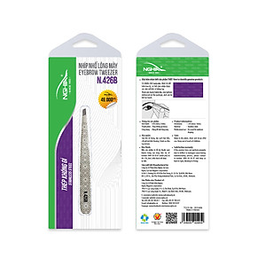 Nhíp Inox Nhổ Lông Mày Đầu Xéo Cao Cấp KỀM NGHĨA N.426 - Hoa Văn