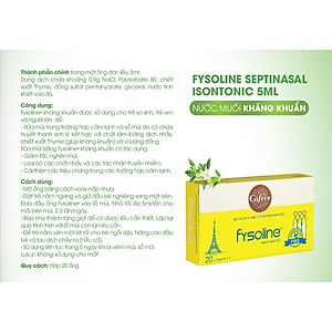 Fysoline - Nước muối sinh lý Kháng khuẩn Pháp - Hỗ trợ nghẹt mũi, viêm mũi, sổ mũi