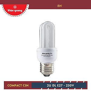 Đèn Compact Điện Quang ĐQ-CFL-2U-T4-8W-DL-E27
