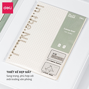 Sổ Còng Nhựa Sổ Tay A5 B5 Bìa Nhựa Cứng 80gsm 120 Trang Có Thể Thay Lõi Sổ Ruột Sổ Nhiều Size Deli - Phù Hợp Làm Sổ Kế Hoạch Planner, Nhật Kí, Tập Vở Ghi Chép Bullet Journal - GHA560 GHB560