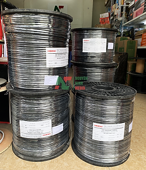 Dây Cáp Mạng Ngoài Trời HIDEKI Cat3 Dropwire 4 Lõi Đồng Nguyên Chất, Có Sợi Thép Chịu Lực, Vỏ HDPE Siêu Bền - Hàng Chính Hãng
