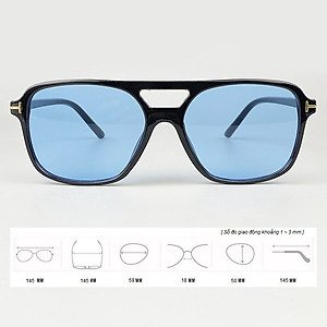 Kính Râm Kính Mát Nam Nữ TF Mắt To Gọng Nhựa Dẻo TR90 Mắt Màu Vàng, Xanh Dương, Đen Chống Tia UV - BLUE LIGHT