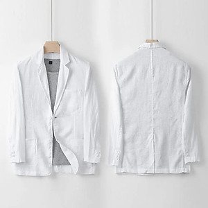 Áo vest Blazer Linen nam,Blazer nam Đũi Việt 2 cúc, form rộng chất vải linen mềm mại phong cách trẻ trung