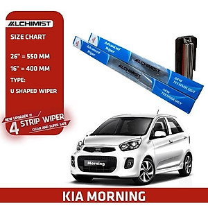 Combo 2 Gạt Mưa Xe Ô tô KIA Loại Silicon 4 Lưỡi Cao Cấp, Thiết Kế Thông Minh, Gạt Êm Và Sạch Hơn