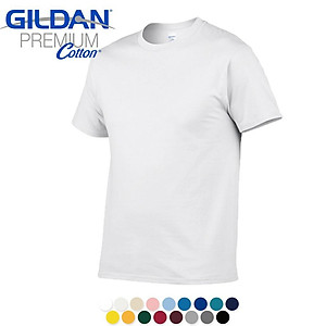 Áo Cotton Ngắn Tay 100% Cotton Gildan Premium Nhập Khẩu Phong Cách Basic Cổ Tròn Không Viền