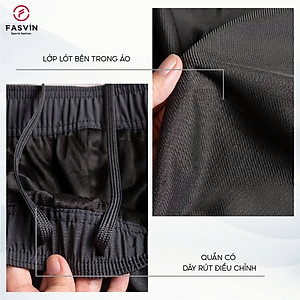 Bộ quần áo gió nam 2 lớp có mũ FASVIN BC24639.HN vải thể thao cao cấp lót vải thun hàng chính hãng