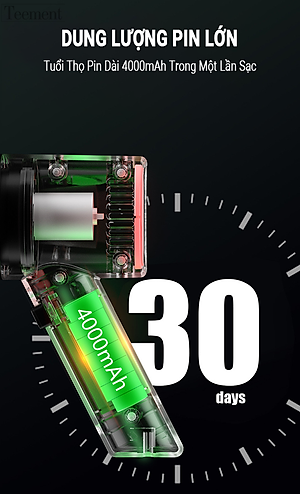 Máy Hút Bụi Cầm Tay Không Dây Teement TM01 Cao Cấp, Lực Hút Lớn 6000PA, Êm Ái Mạnh Mẽ, Sử Dụng Trong Nhà, Ngoài Trời Và Cho Ô Tô , Công Suất Lớn - Hàng Chính Hãng