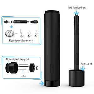 Bảng Vẽ Điện Tử XP-Pen Deco 02 5.63x10inch Vòng Xoay Dial Bạc, Lực Nhấn 8192 Mức, 6 Phím Tắt Kèm Găng Tay Họa Sĩ - Hàng Chính Hãng