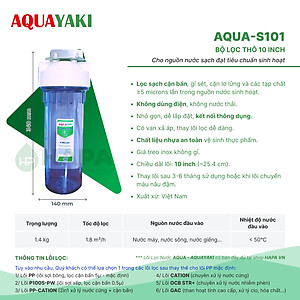 Cốc Lọc Thô 10 inch AQUAYAKI AQUA-S101 Cao Cấp Kèm Lõi, Bộ Lọc Nước Đầu Nguồn, Sinh Hoạt, Gia Đình - Hàng Chính Hãng